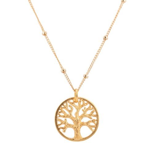 Tree of Life Necklace in Gold Plated Bronze, #7032-yg