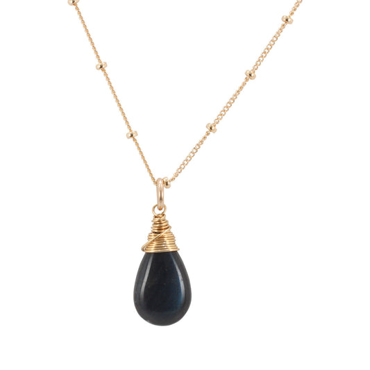 Gold Labradorite Necklace - Limited Edition, #6123-yg