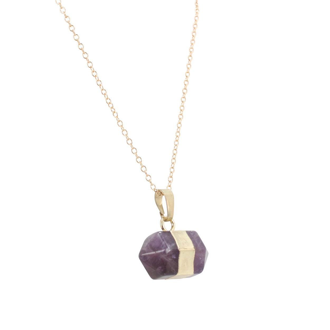 Amethyst Double Point Necklace, Crown Chakra, #6351-yg