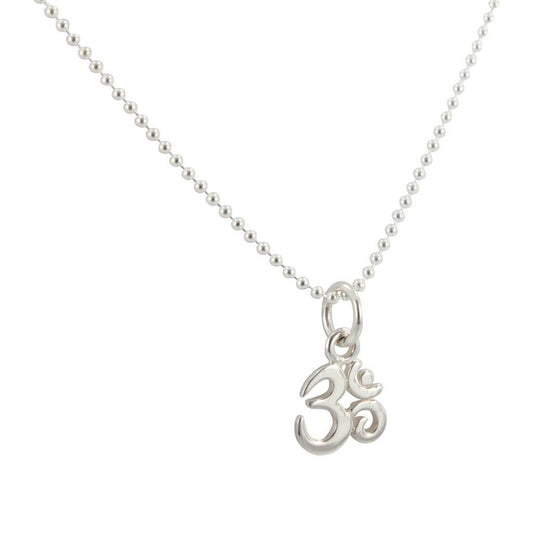 Tiny Om Necklace in Sterling Silver, #6837-ss