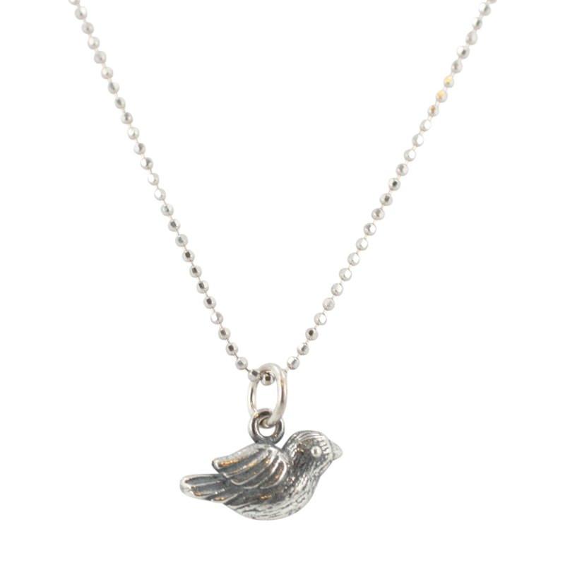 Cute Little Bird Necklace in Sterling Silver, #7025-ss