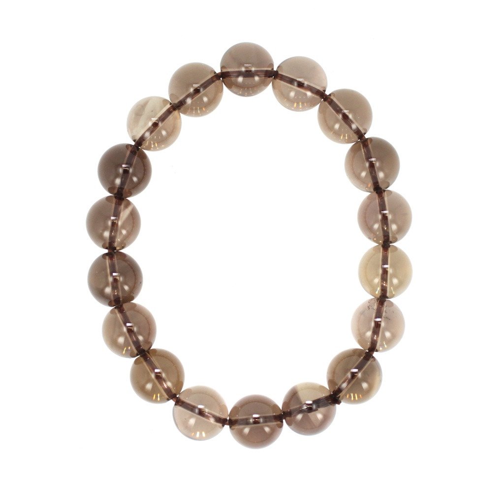 Grounding & Protection Bracelet - 10mm Smokey Quartz Bracelet, #6684