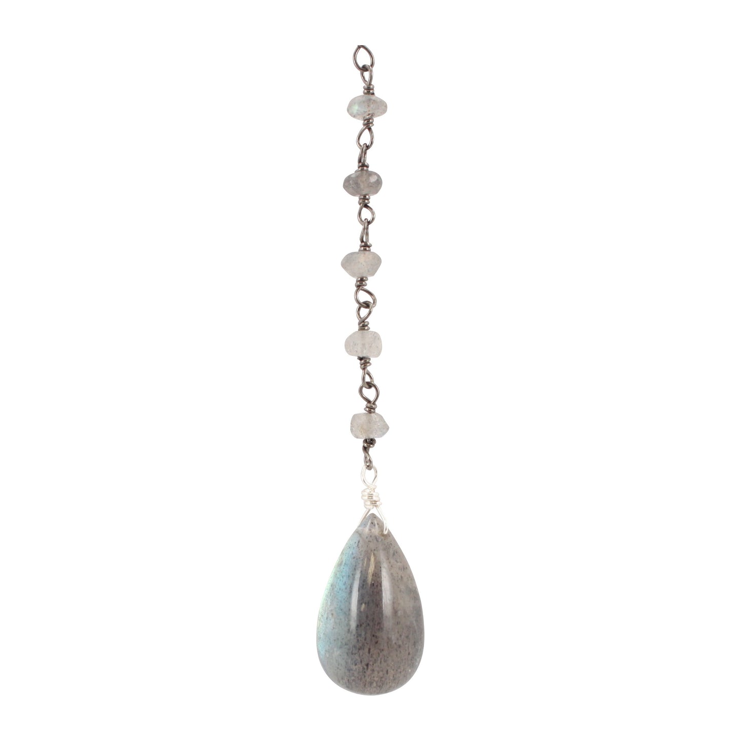 Labradorite Lariat Gemstone Necklace, #6450-ss